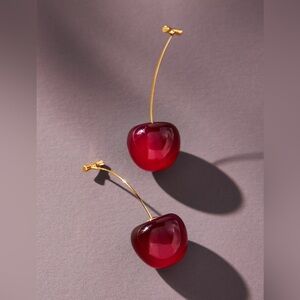 Anthropologie Cherry Drop Earrings